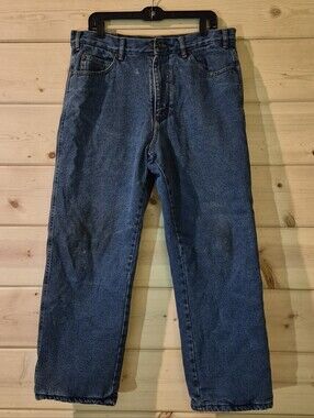 Vintage Guide Gear Jeans Mens Red Thinsulate Fleece Lined Size 34x29